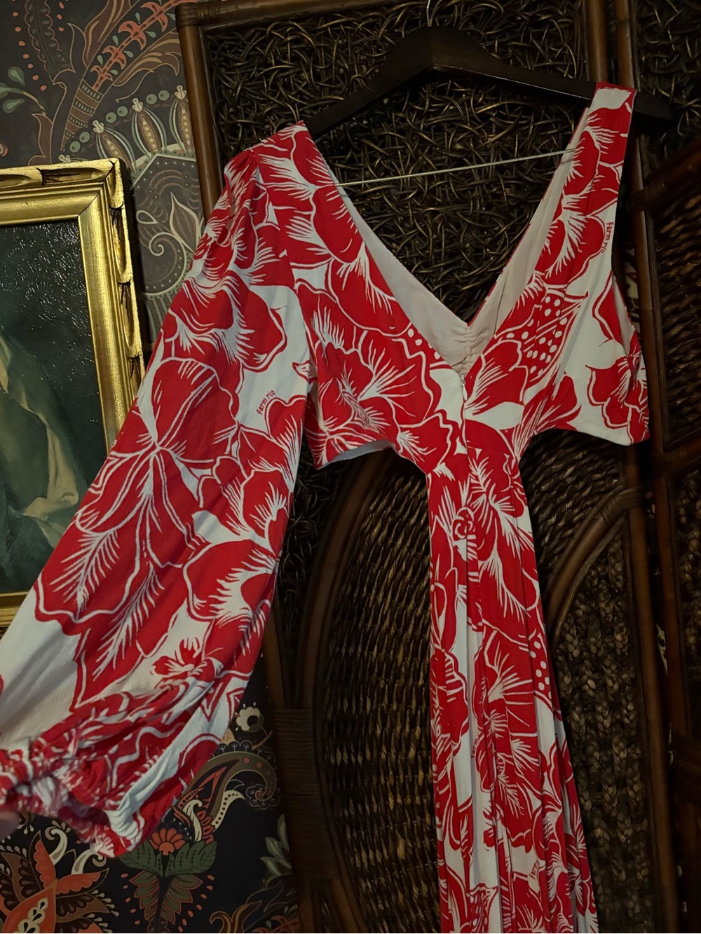 FARM Rio for Anthropologie One Sleeve Tropical Floral Cutout Maxi Dress - Picture 7 of 7
